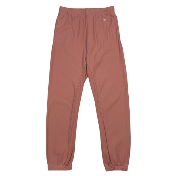 Rag and Bone City Terry Sweatpant Jogger M Mauved Out Pink Logo Pull On Hi-Rise - Picture 1 of 13